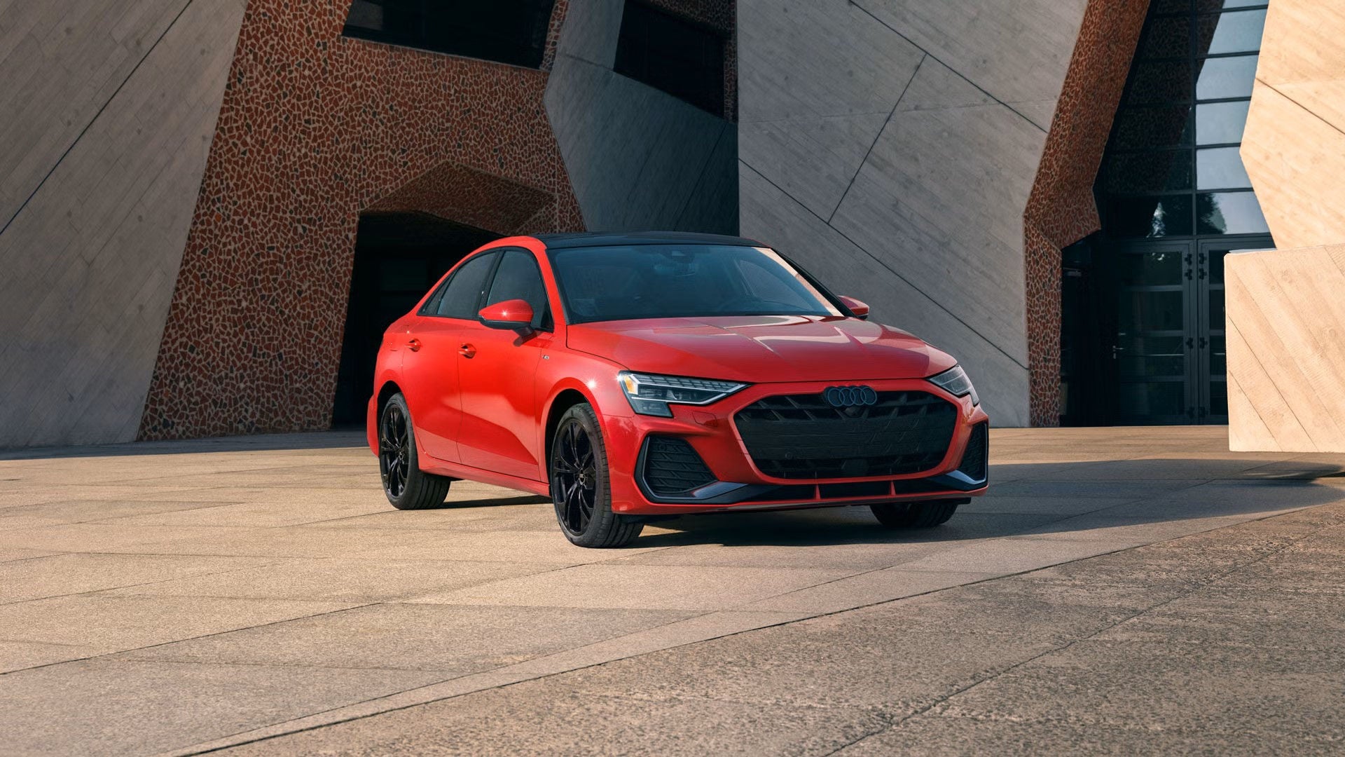 Left profile view of an Audi A3 posed